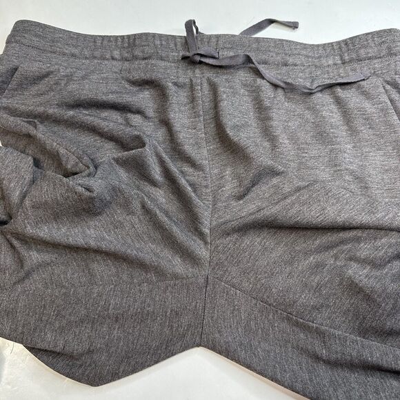 Logo Lounge Skinny Pants Sz Large Gray Pull On Stretch Soft Casual Lace Hem - Picture 12 of 12